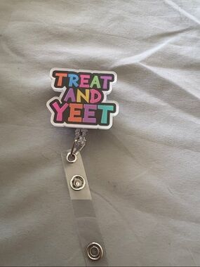 Treat and Yeet Multicolor Badge Reel
